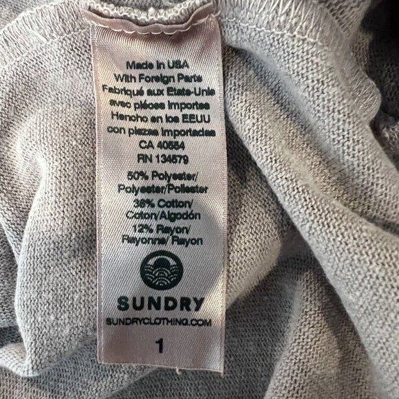 Sundry Sweatshirt 1 Small Womens Mauve Embroidered Stars Pullover Size Small - Picture 7 of 9